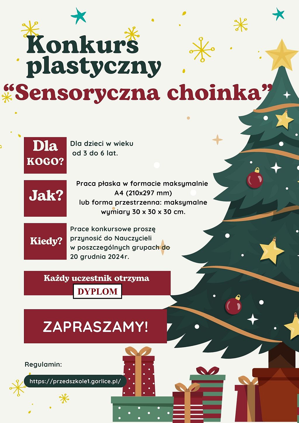 Konkursu Plastyczny „Sensoryczna Choinka”