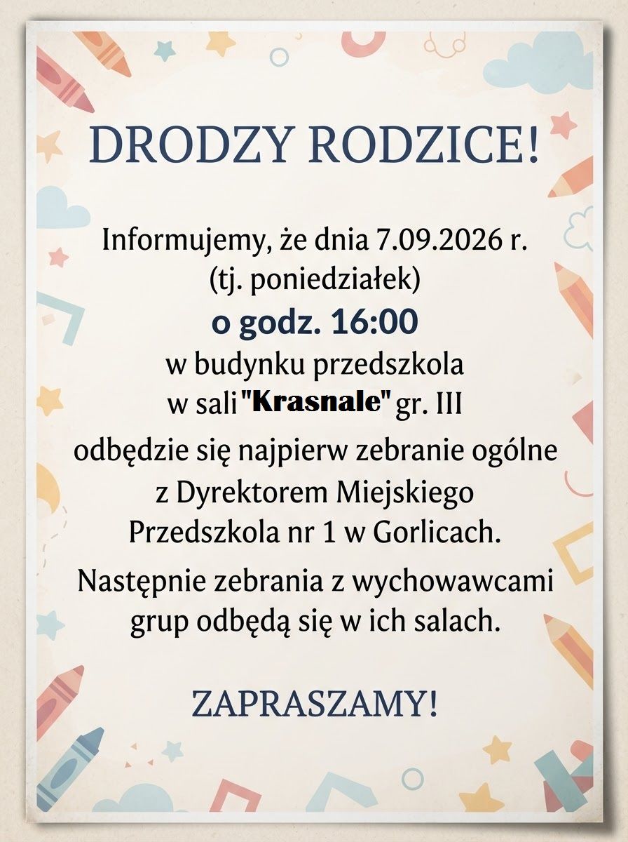 Zebrania z rodzicami!