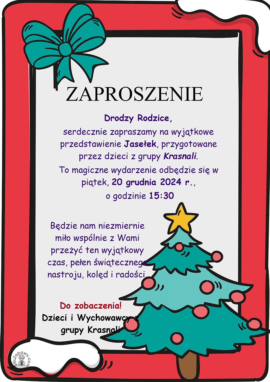 Zaproszenie na Jasełka